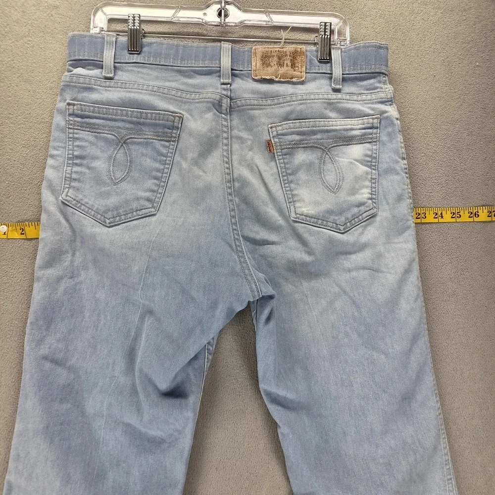 Vintage Levis Action Jeans Mens Blue Made in USA Brown Tab Zip Fly Fits 34x26